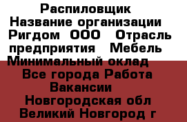 Распиловщик › Название организации ­ Ригдом, ООО › Отрасль предприятия ­ Мебель › Минимальный оклад ­ 1 - Все города Работа » Вакансии   . Новгородская обл.,Великий Новгород г.